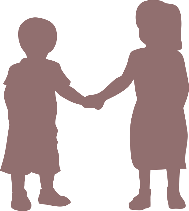 Geschwisterliebe Silhouette